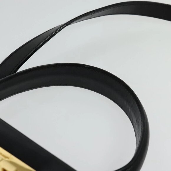 Salvatore Ferragamo Gancini Hand Bag Leather 2way Black Gold Auth 137422 - Picture 11 of 16